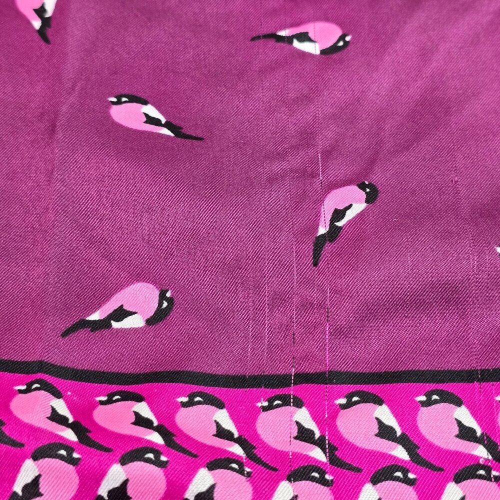Square Scarf Women Purple Birds Magenta Whimsical Novelty Print Bold Color Pop - Picture 7 of 13
